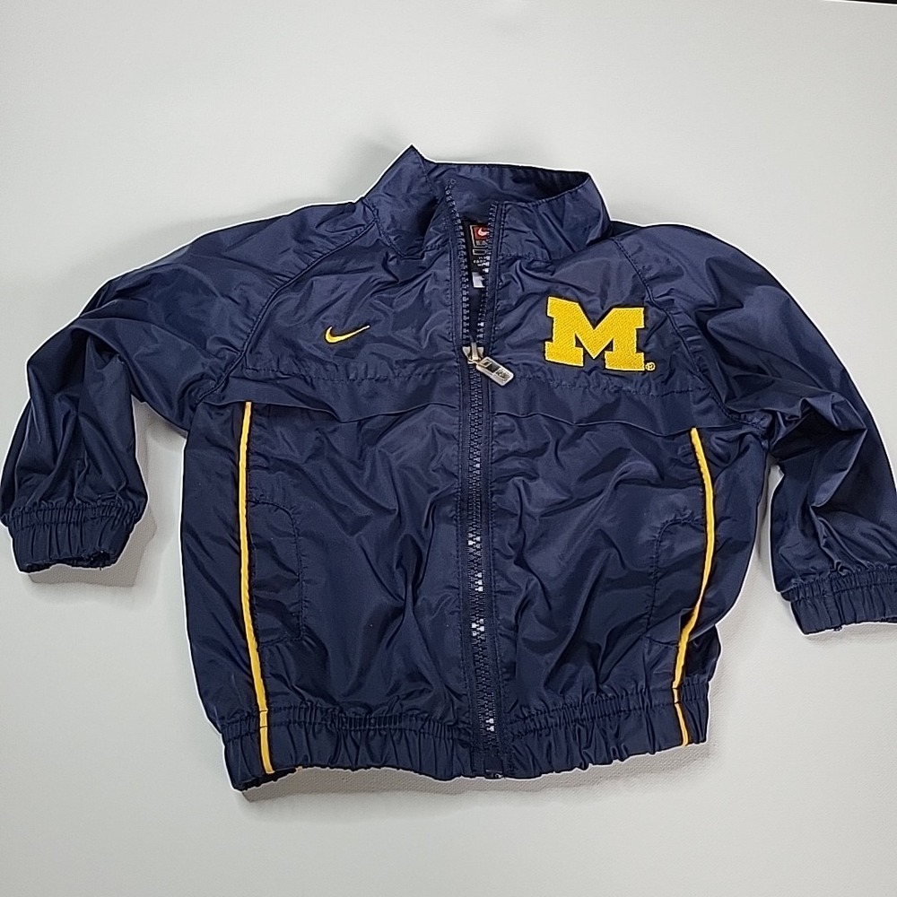 NIKE University Of Michigan Full Zip-Up‎ Nylon Jacket Size 6/9mo EUC